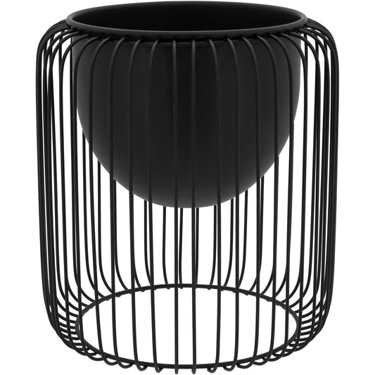 Cachepô de Metal Preto 28x26x26cm para Plantas - Elegante e Durável