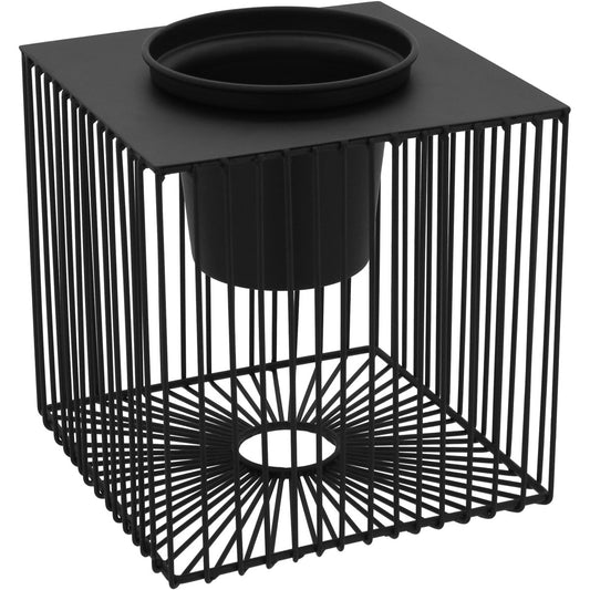 Cachepô de Metal Preto 24x22cm para Plantas - Resistente e Elegante