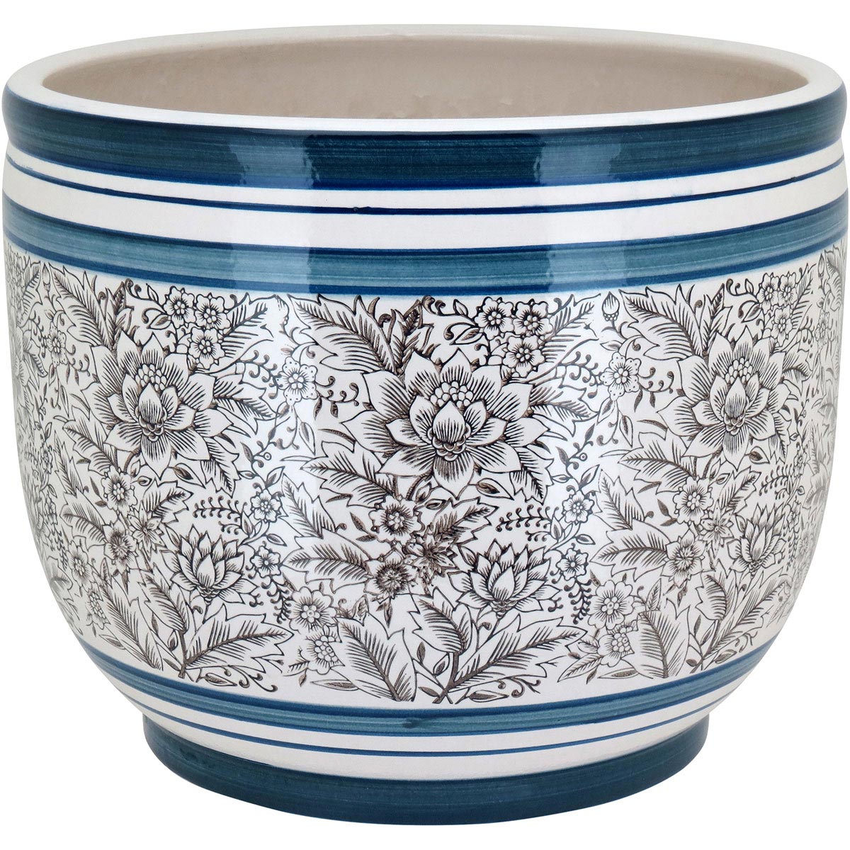 Conjunto de Cachepôs Cerâmica Azul Grande e Pequeno - Decoração Elegante