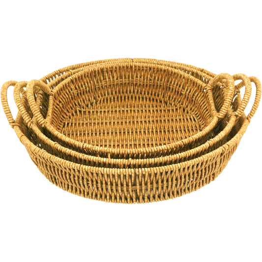 Cesta Organizadora Plástico Natural Marrom Tamanho G 37x27cm