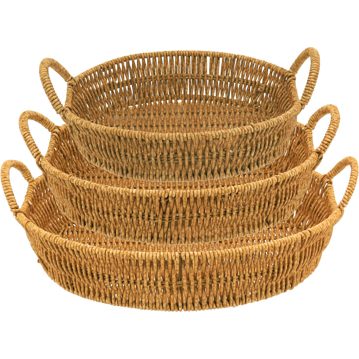 Cesta Organizadora Plástico Natural Marrom Tamanho G 37x27cm