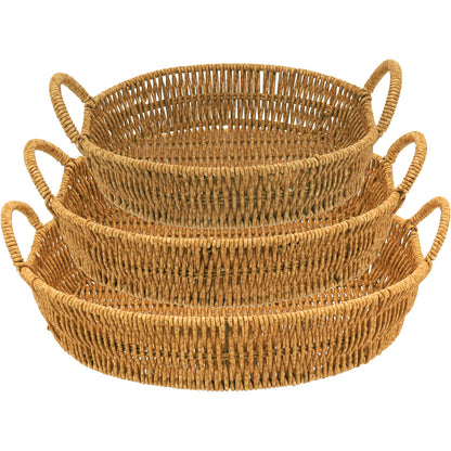 Cesta Organizadora Plástico Natural Marrom Tamanho G 37x27cm