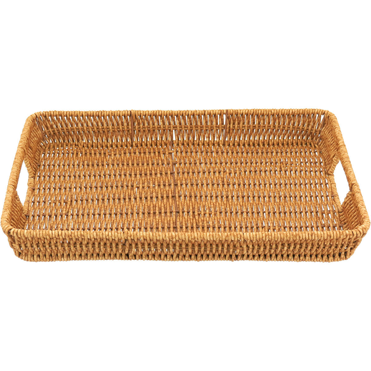 Conjunto de 3 Bandejas Plásticas Naturais Marrom - Tamanhos G, M e P