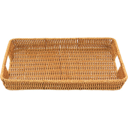 Conjunto de 3 Bandejas Plásticas Naturais Marrom - Tamanhos G, M e P