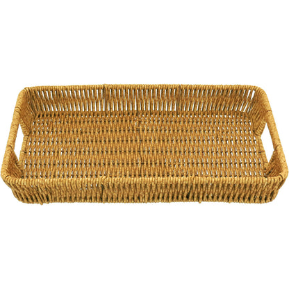 Conjunto de 3 Bandejas Plásticas Naturais Marrom - Tamanhos G, M e P