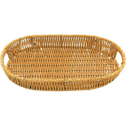 Jogo de Bandejas Plásticas Naturais 3 Peças Marrom - Tamanhos G, M e P