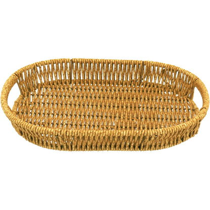 Jogo de Bandejas Plásticas Naturais 3 Peças Marrom - Tamanhos G, M e P