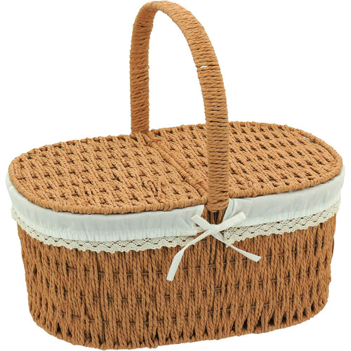 Cesta Piquenique Fibra Natural 41x30x40cm 1,10kg Ideal para Lanches
