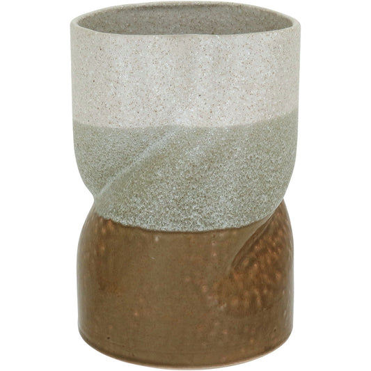 Vaso de Cerâmica Marrom 21x14cm para Arranjos Florais