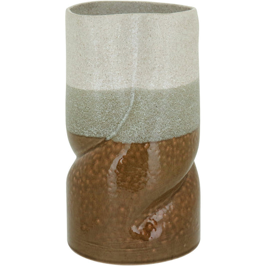 Vaso de Cerâmica Marrom 28x16cm para Decoração Elegante