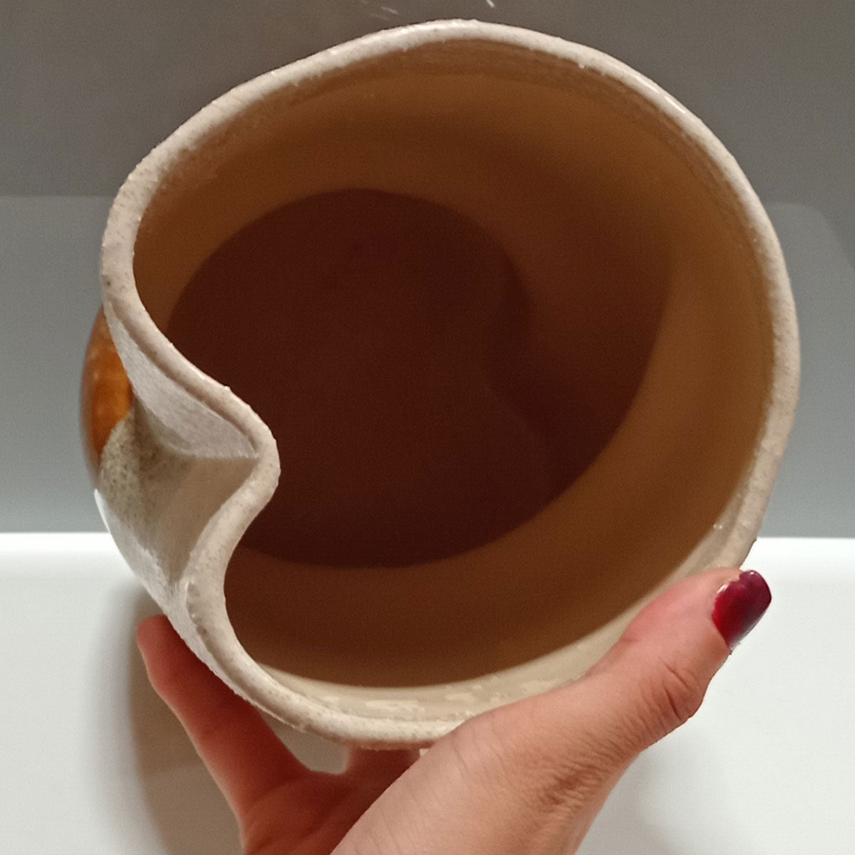 Vaso de Cerâmica Marrom 28x16cm para Decoração Elegante
