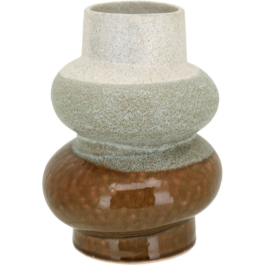 Vaso de Cerâmica Marrom 22x17cm para Decoração - Elegante e Durável