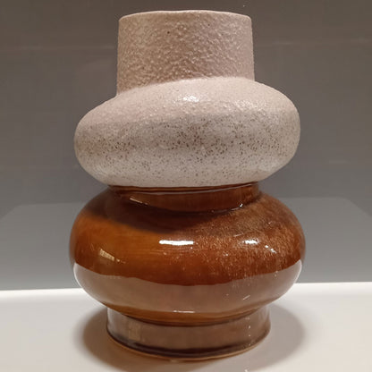 Vaso de Cerâmica Marrom 22x17cm para Decoração - Elegante e Durável