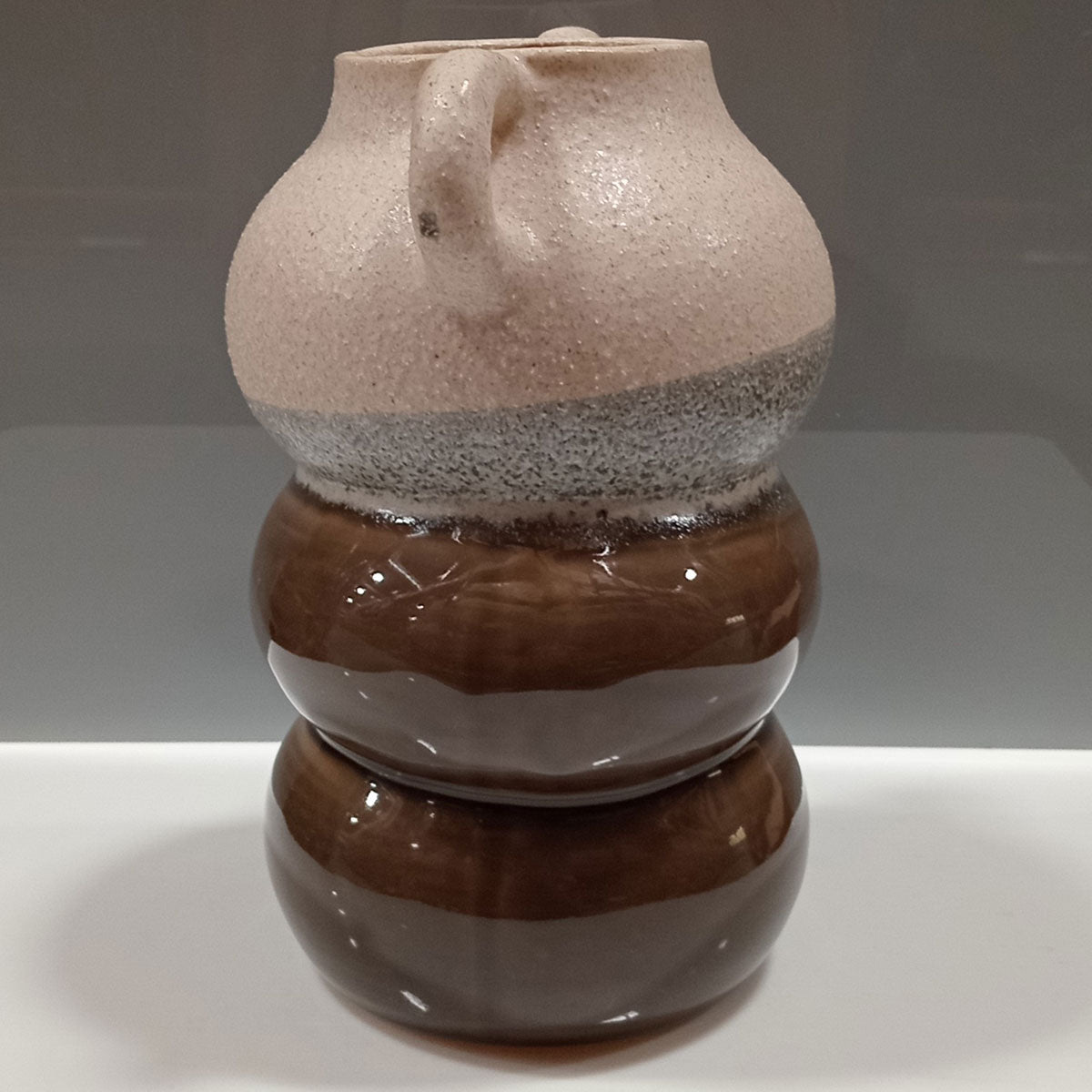 Vaso de Cerâmica Cinza 22x16cm para Decoração de Ambientes