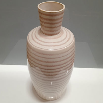 Vaso de Cerâmica Creme 37x17cm para Decoração de Ambientes