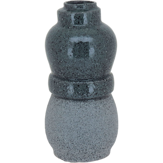 Vaso de Cerâmica Cinza 32x15cm para Decoração Elegante