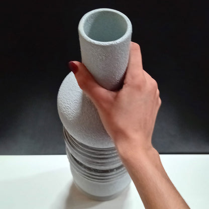 Vaso de Cerâmica Bege 43cm para Decoração de Ambientes