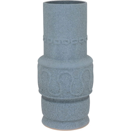 Vaso de Cerâmica Cinza 34x16cm para Decoração de Ambientes