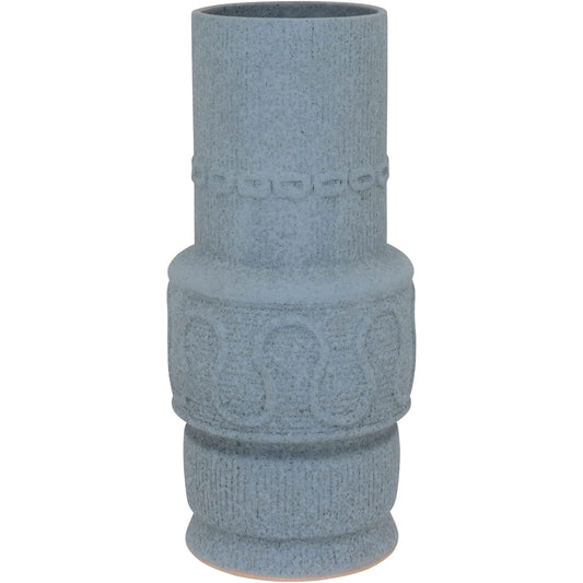 Vaso de Cerâmica Cinza 34x16cm para Decoração de Ambientes
