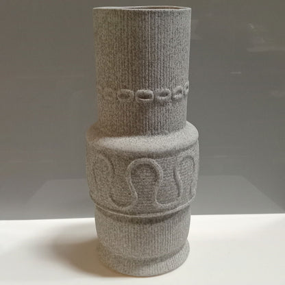 Vaso de Cerâmica Cinza 34x16cm para Decoração de Ambientes