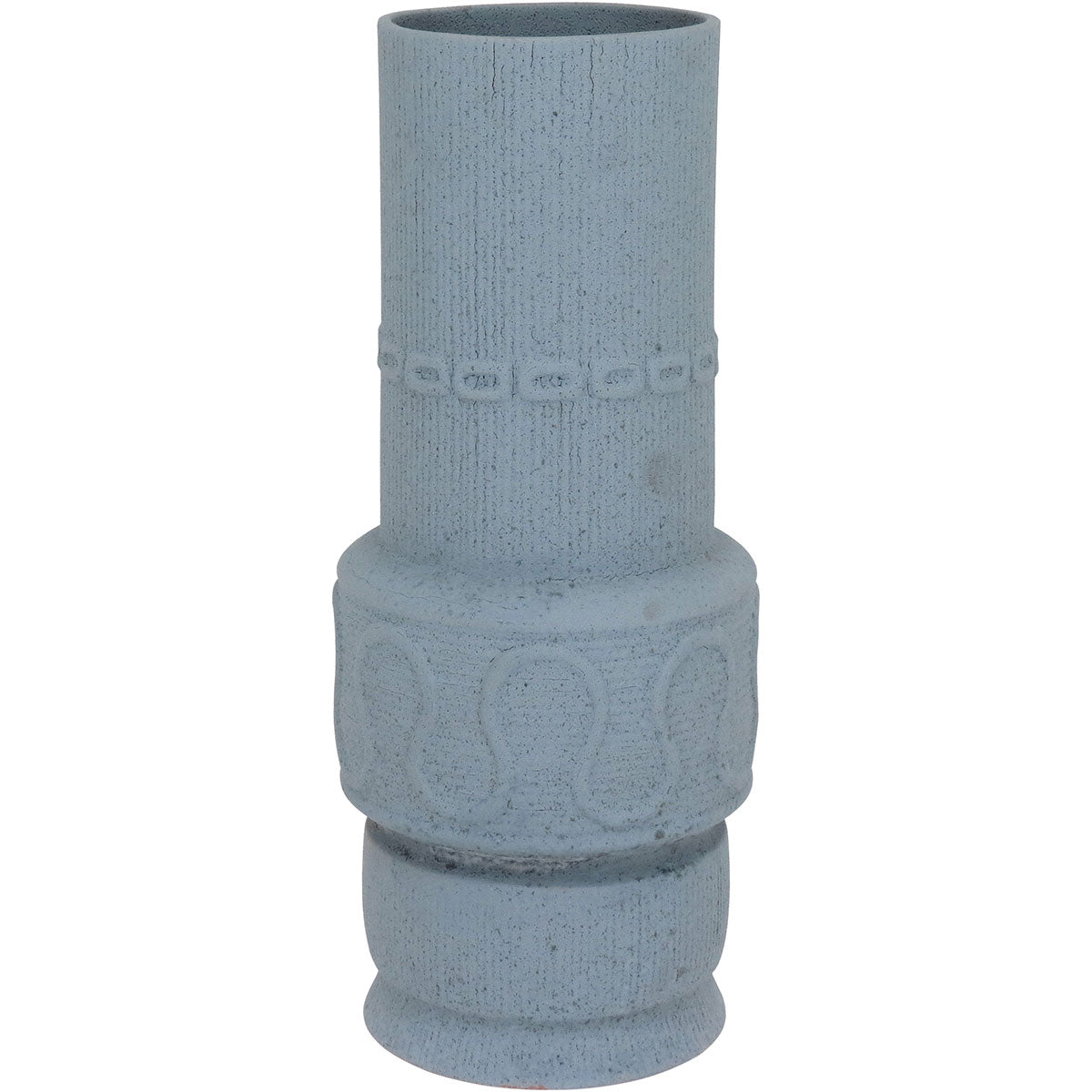 Vaso de Cerâmica Cinza 42x17cm - Decoração Elegante e Sofisticada