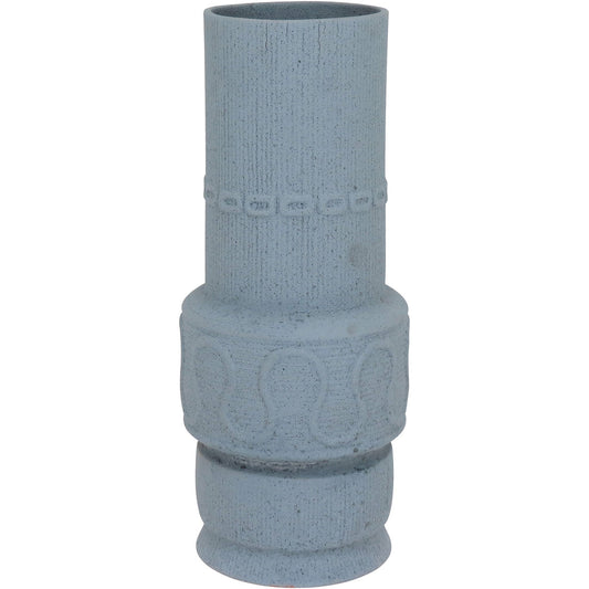 Vaso de Cerâmica Cinza 42x17cm - Decoração Elegante e Sofisticada