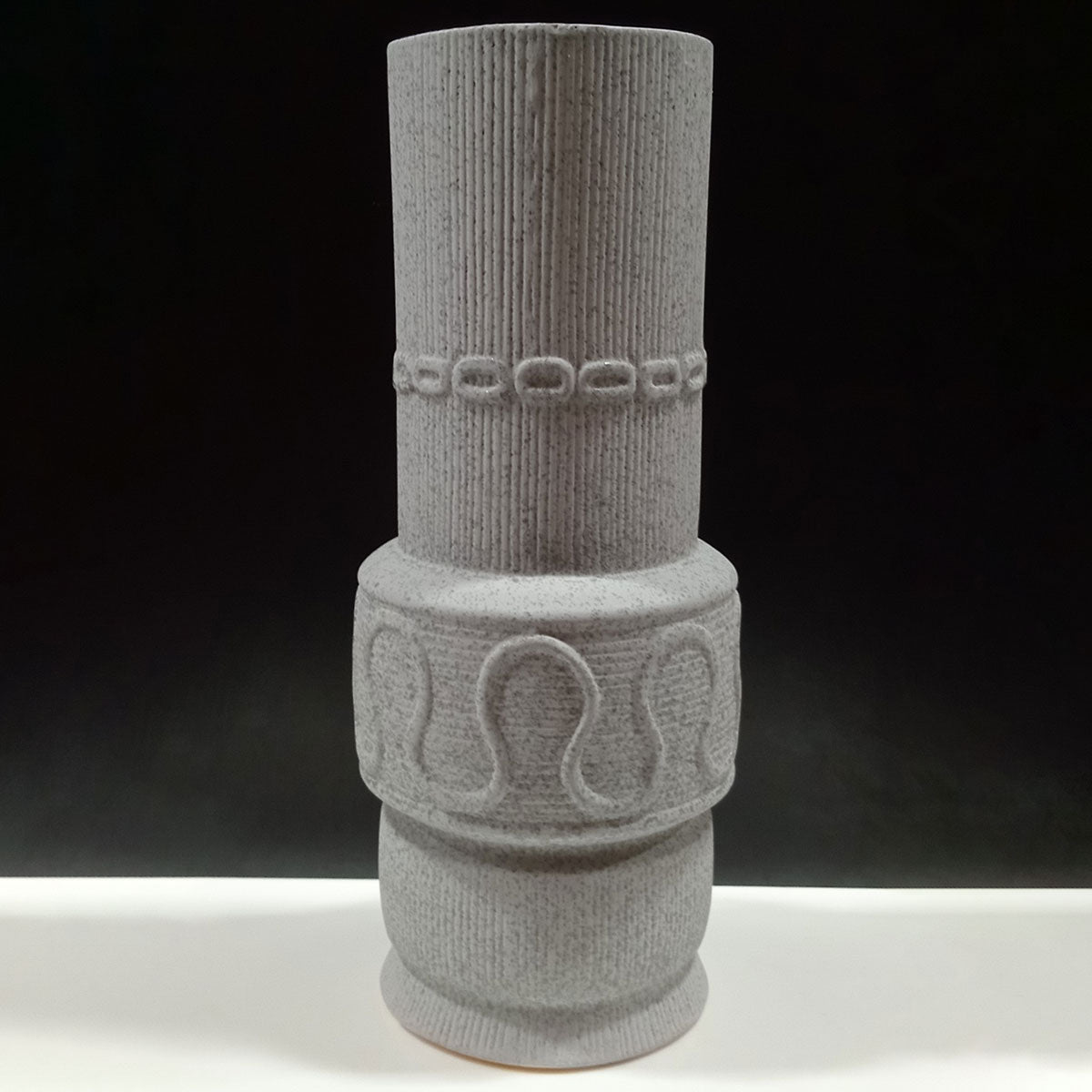 Vaso de Cerâmica Cinza 42x17cm - Decoração Elegante e Sofisticada