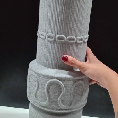 Vaso de Cerâmica Cinza 42x17cm - Decoração Elegante e Sofisticada