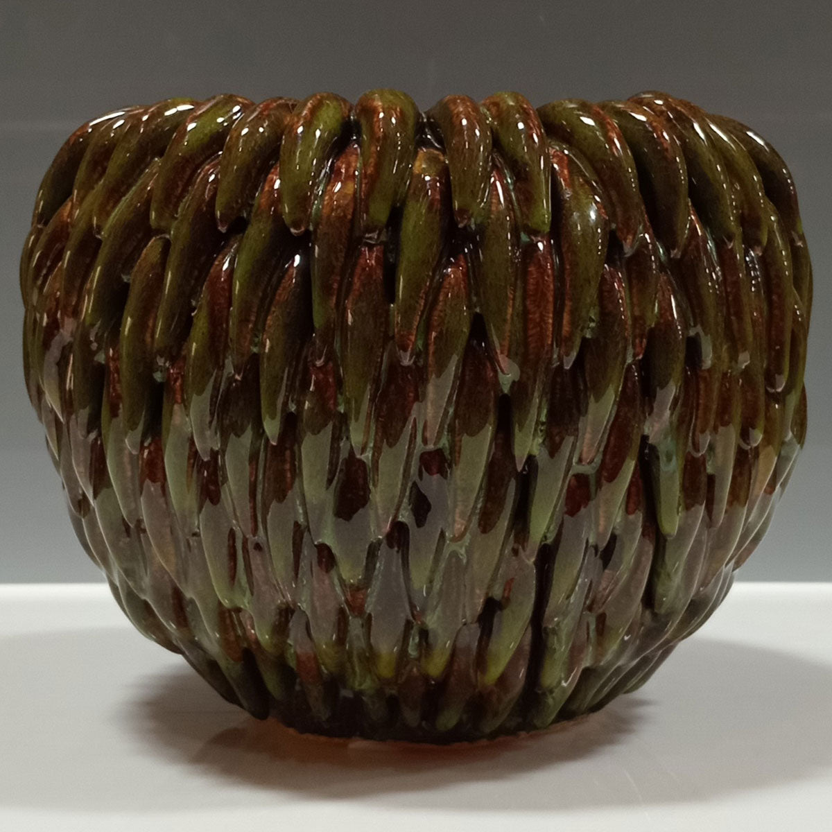 Vaso de Cerâmica Verde 13x17cm para Decoração e Arranjos Florais