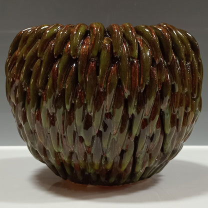 Vaso de Cerâmica Verde 13x17cm para Decoração e Arranjos Florais