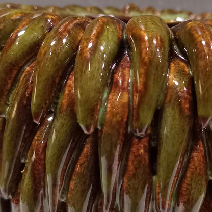 Vaso de Cerâmica Verde 13x17cm para Decoração e Arranjos Florais