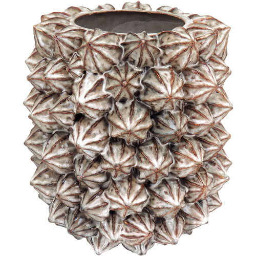 Vaso de Cerâmica Bege 23x22cm - Decoração Elegante para Ambiente