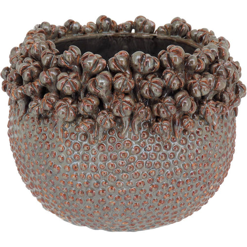 Vaso de Cerâmica Bege 26cm para Decoração e Arranjos Florais