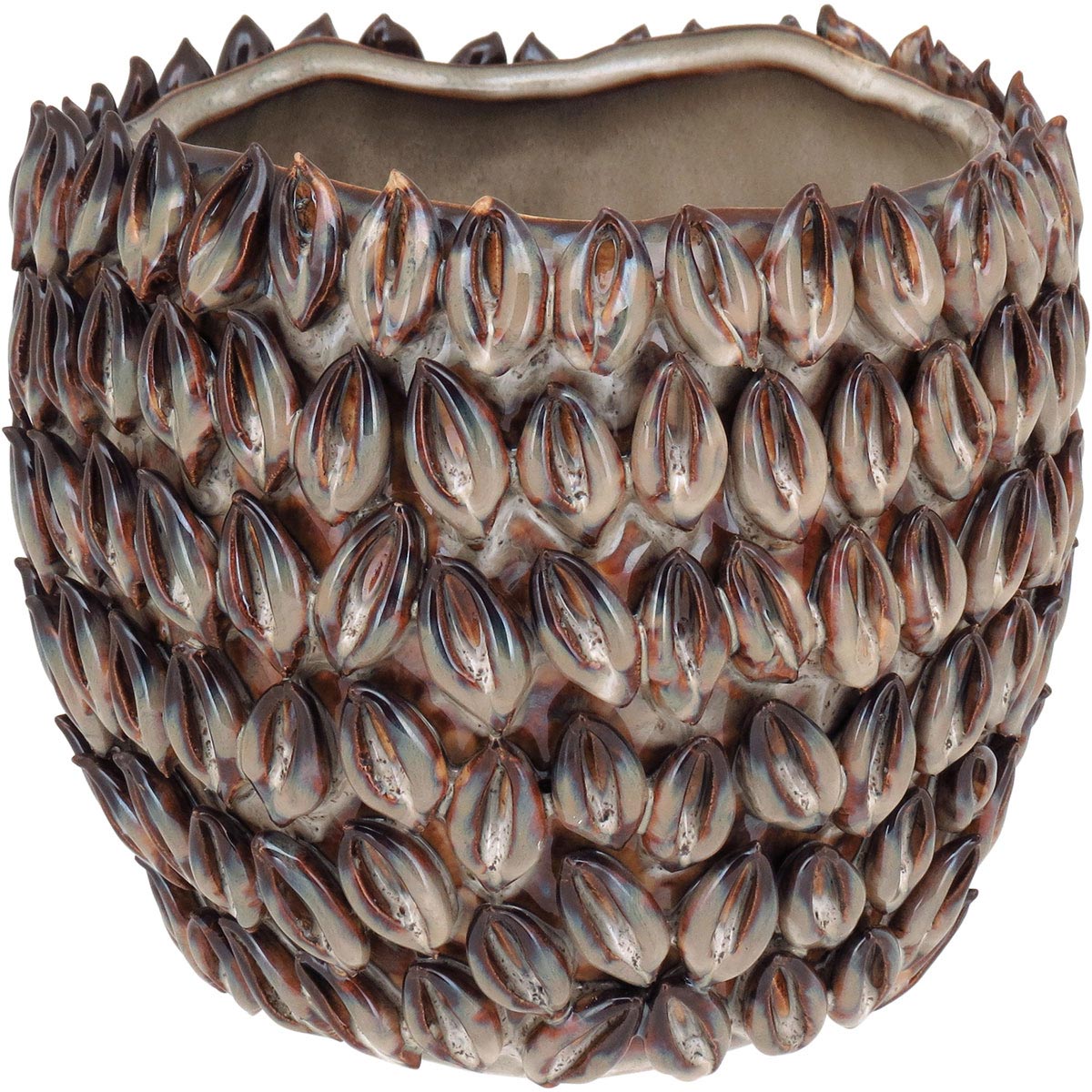 Vaso de Cerâmica Bege 17cm - Decoração Elegante para Ambientes