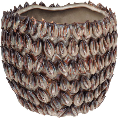 Vaso de Cerâmica Bege 17cm - Decoração Elegante para Ambientes