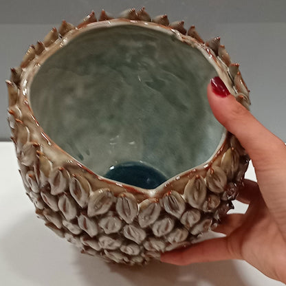 Vaso de Cerâmica Bege 17cm - Decoração Elegante para Ambientes