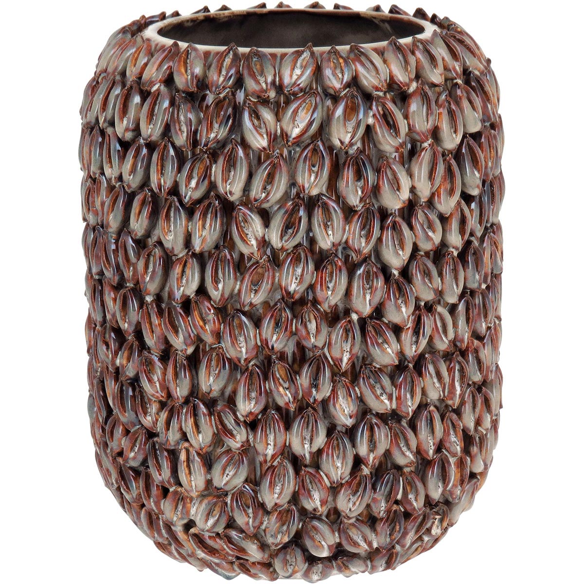 Vaso de Cerâmica Bege 23x18cm para Decoração de Interiores