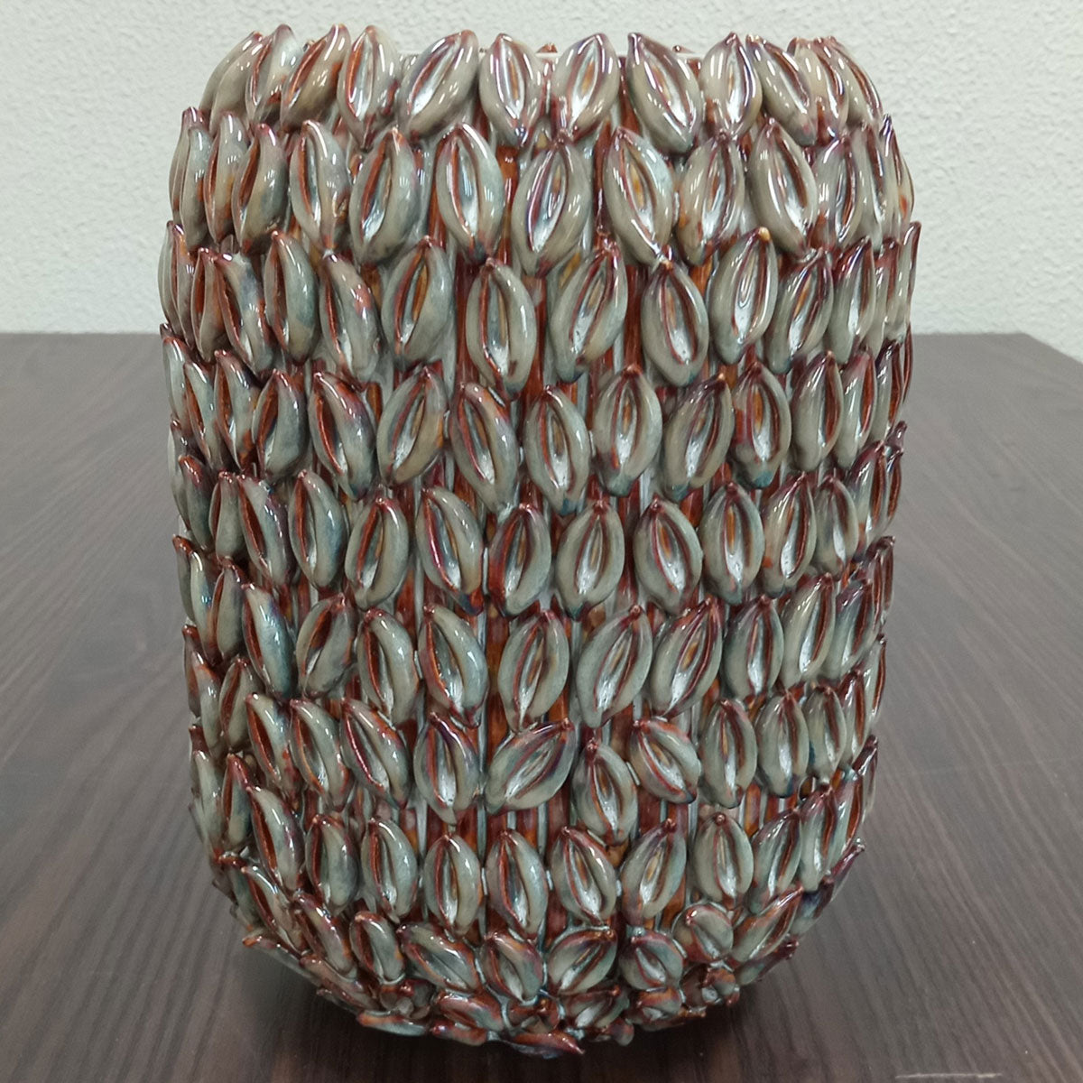 Vaso de Cerâmica Bege 23x18cm para Decoração de Interiores