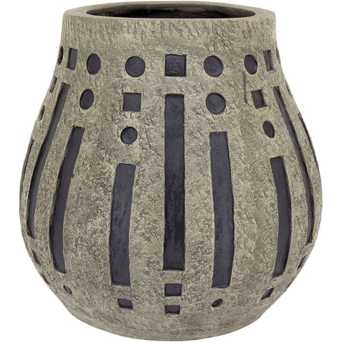 Vaso Resina 34x30x30cm Cinza