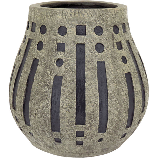 Vaso Resina 34x30x30cm Cinza