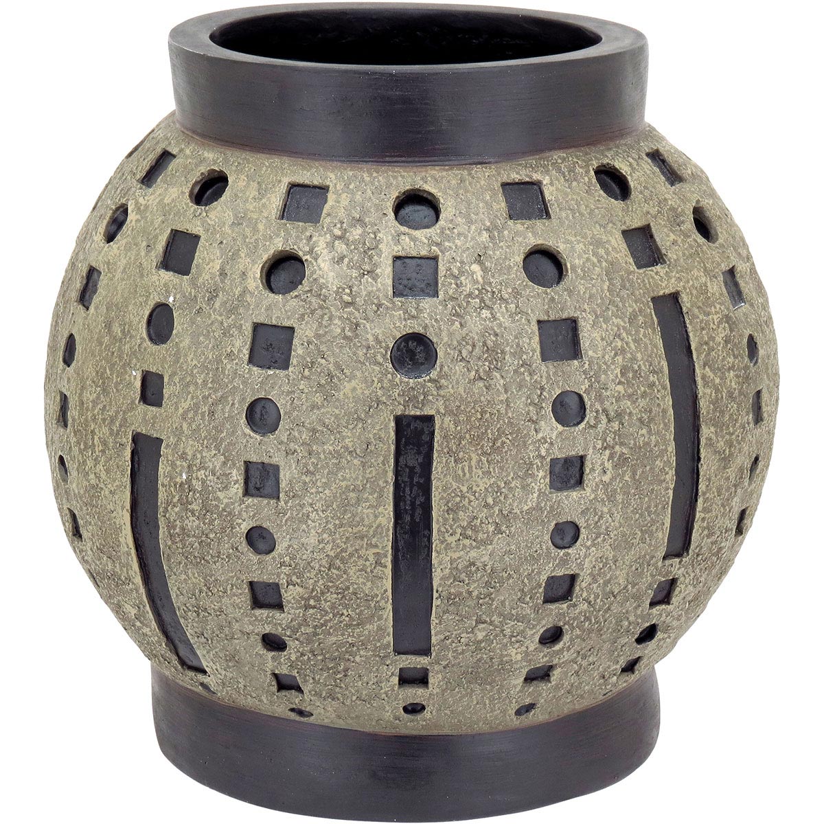 Vaso Resina 38x36x36cm Cinza