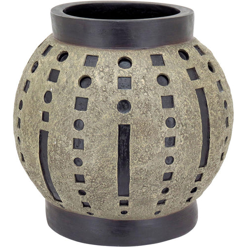 Vaso Resina 38x36x36cm Cinza