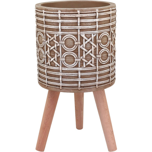 Cachepô de Resina Bege 54x30cm para Plantas - Decoração Elegante