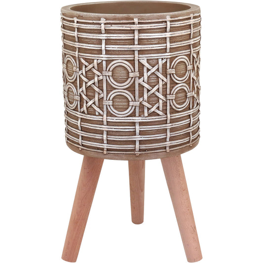 Cachepô de Resina Bege 54x30cm para Plantas - Decoração Elegante