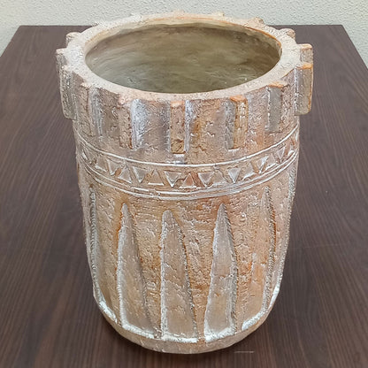 Cachepô de Resina Bege 36x29cm para Plantas - Decoração Elegante