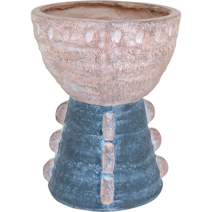 Cachepô de Resina Cinza 44x34cm para Decoração de Interiores