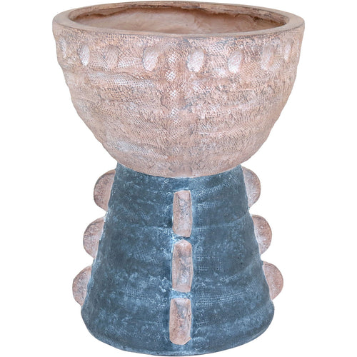 Cachepô de Resina Cinza 44x34cm para Decoração de Interiores