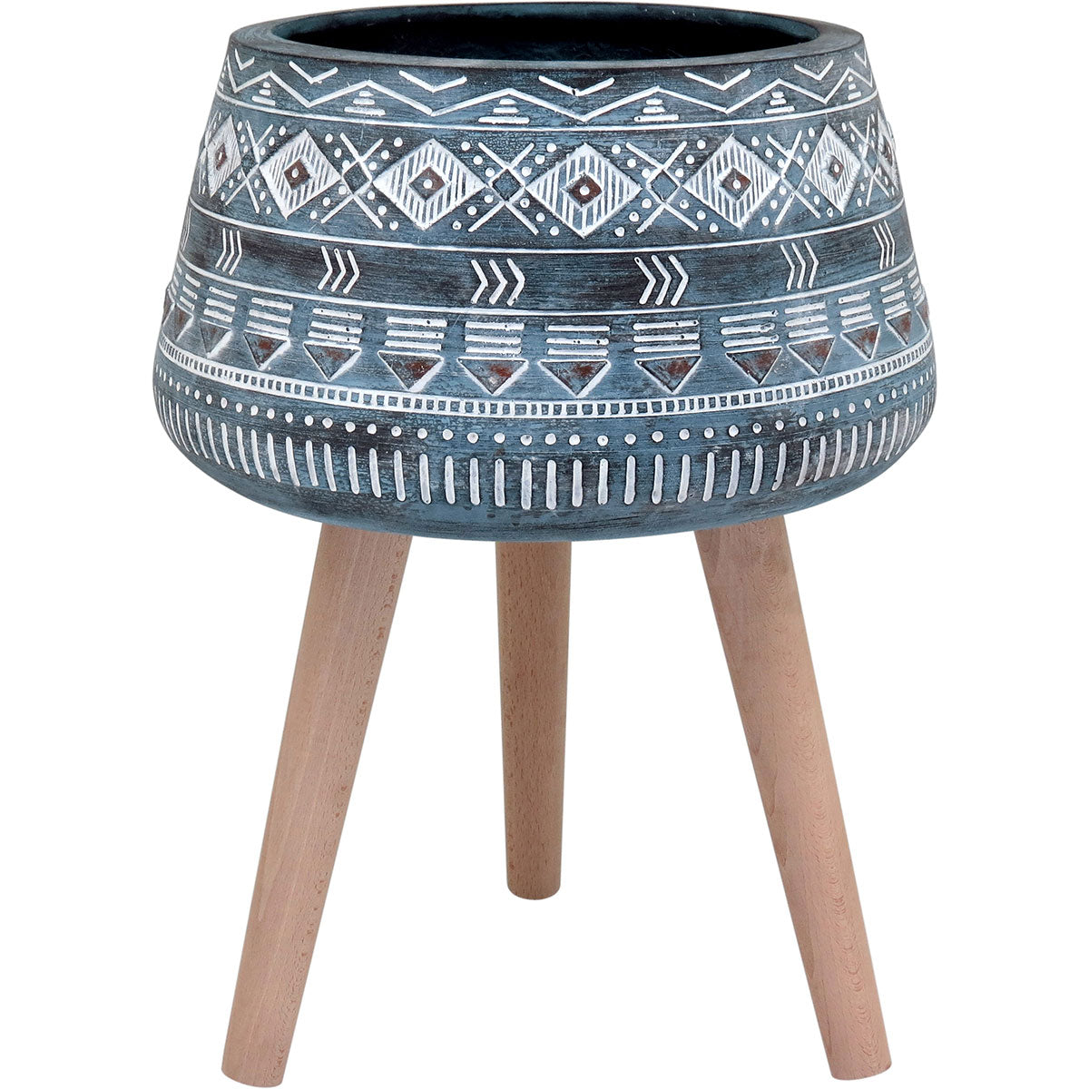 Cachepô de Resina Cinza 52x40cm para Plantas - Decoração Interna e Externa