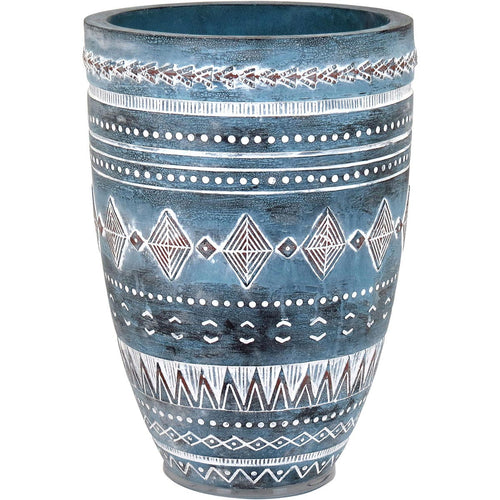 Vaso Resina 38x27x27cm Cinza