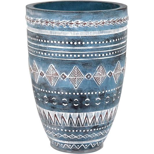 Vaso Resina 38x27x27cm Cinza